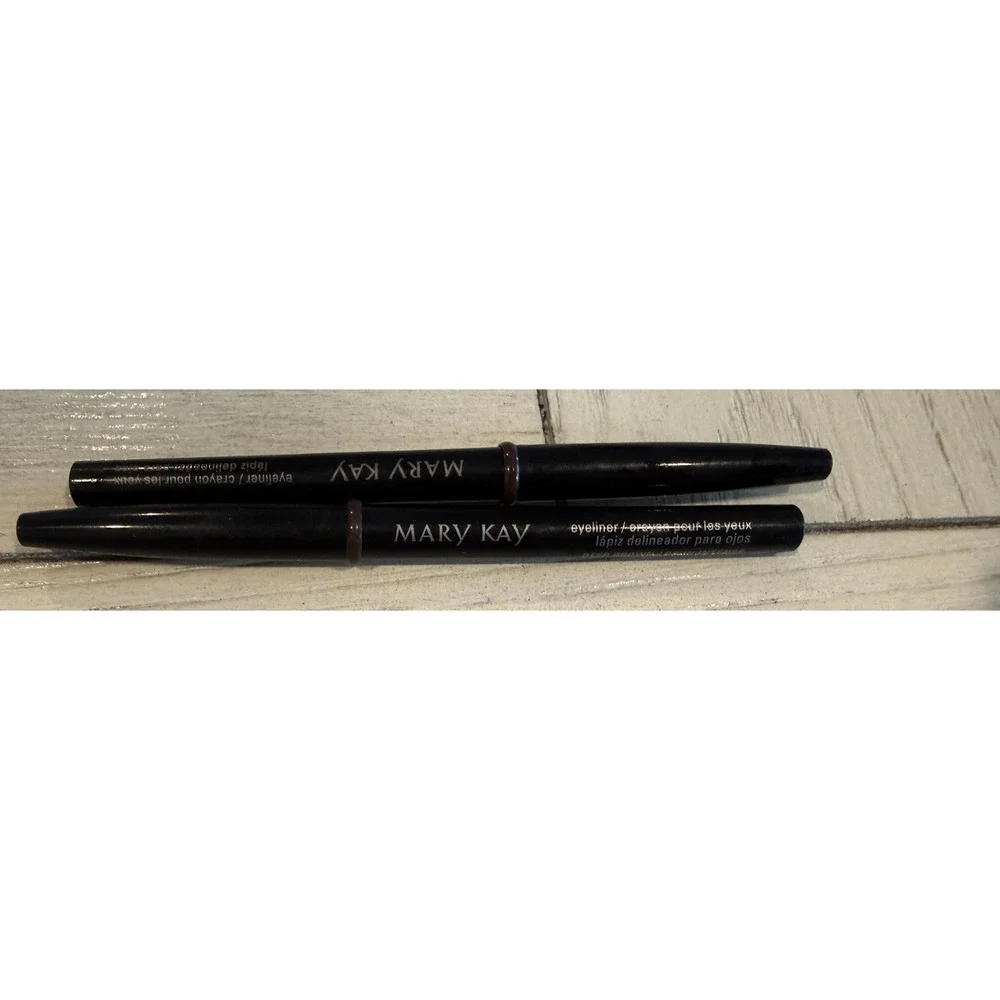 Mary Kay Eyeliner Deep Brown Brun Intense Retractable Pencil Set of 2 NO‎ BOX